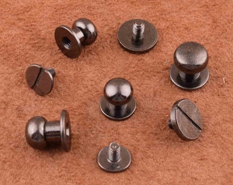 10sets gunmetal screws Round Head Solid Nail Leather Screw Rivet Bags Decoration,screw rivets Chicago screw for clothes/purse