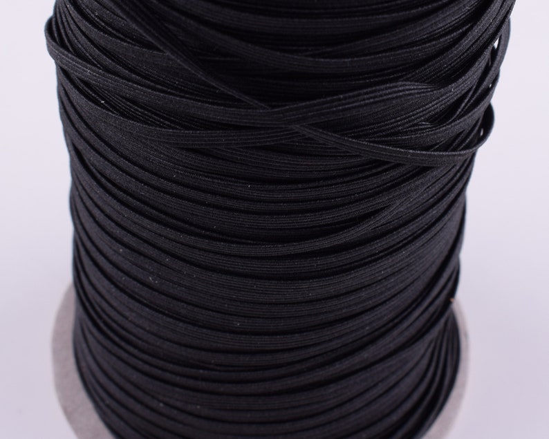 Flat Elastic Rope 3mm Elastic Cord Black Trimnylon Elastic Etsy Sweden