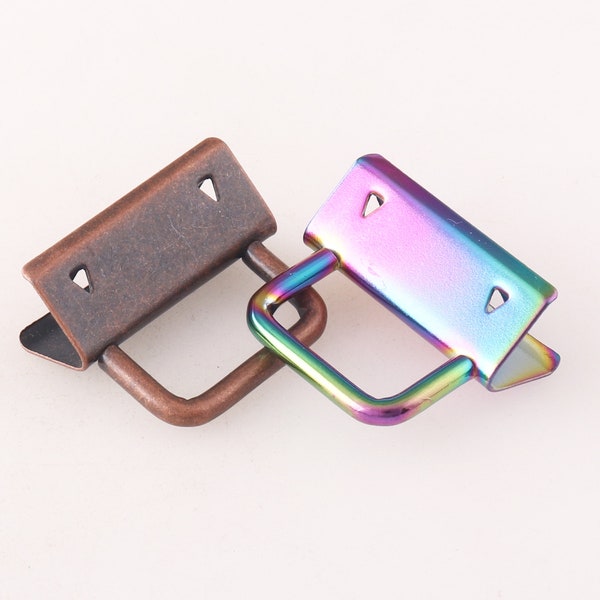 Rainbow Copper Key Fob Hardware Strap For Lanyard Leather sangle key fob hardware 32mm 10 sets