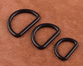 black D rings 30/25/20mm d ring buckle purse ring 1 inch strap rings purse hardware,zinc alloy D rings Handbag Bag Making Hardware Supplies