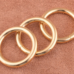 20pcs 20mm Gold round rings O ring Purse ring Strap Ring Purse Handbag Leather Craft Hardware,O Ring Choker Webbing Strap for bag/purse