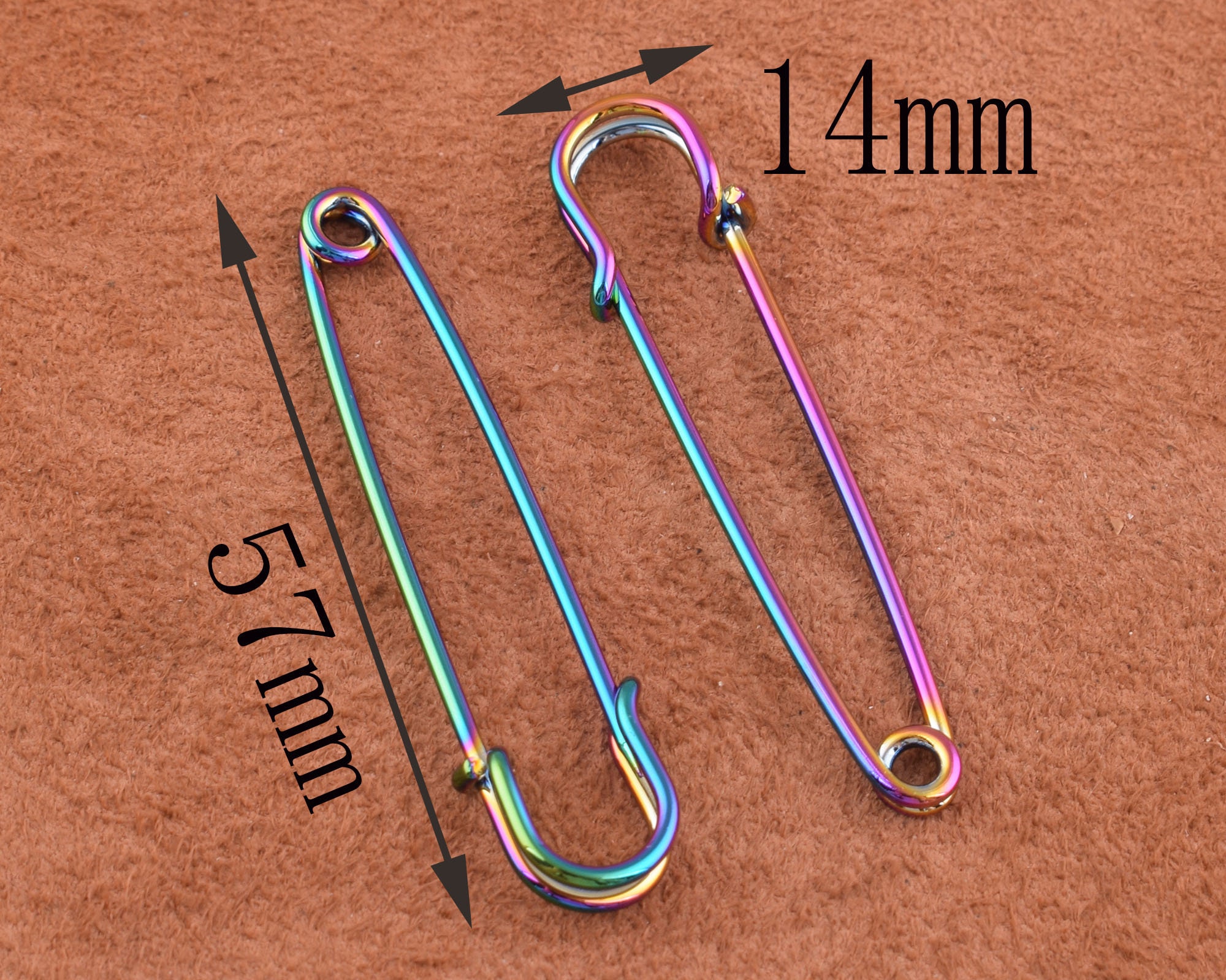 Rainbow Safety Pins 10pcs Colorful Charming Safety Pins Metal