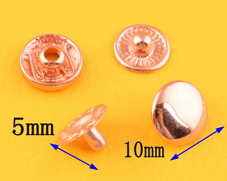 Rose Gold Snap Buttonspress Stud10mm Snaps Popperround - Etsy