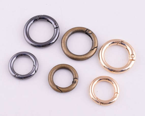 Spring Gate Ring Small O Rings Spring Ring Clasp Push Gate O Ring Zinc  Alloy Push Snap Hooks Small Snap Hooks for Bag/purse/diy Making 