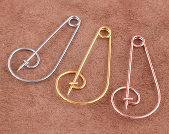 safety pins kilt pin Safety Pin Earrings in Gold Earrings Statement Earring 55*28mm large kilt pins for storing Zippers/clothes/diy making