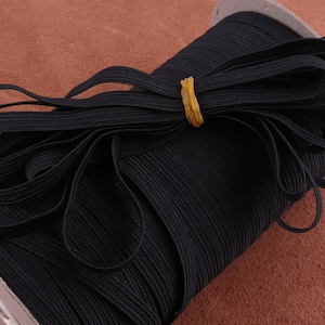 Elastic cord 7mm Elastic bands, black Flat Trim Elastic rope for Mask Clothing Finish Sewing Elastic tape cord garment accessory