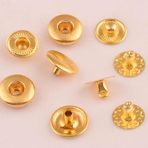 Fashion Spring Metal Snaps Dies Sets10mm,12.5mm,15mm,17mmheavy Duty Snaps  for Leather Snaps Button Metal Snap Fasteners Kit Snap Buttons 