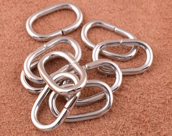 Oval Ring 30pcs 13mm Silver NON welded Oval Buckle/Belt Strap Buckle/Webbing Oval Ring Leather Craft Hardware