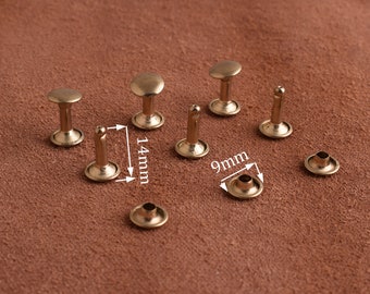100 sets-Copper metal Rivet for Leather craft,Rivets Conchos,Bronze,Medium Compression Rivets Metal Screw Rivets DIY Jewelry Making Supply