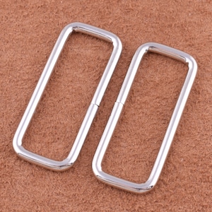 Anéis de laço divididos, fivela retangular de fio/anéis, anel de fivela retangular de metal 39*13mm, fivela de cinto para bolsa/bolsa/cinto