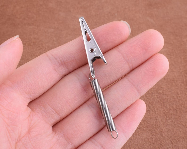 Alligator Clips with Teeth,Crocodile Clip 65mm Hair Clip Bib Clips,Bulk Silver Prong Barrettes Roach Clips for diy makingCrafting Supplies