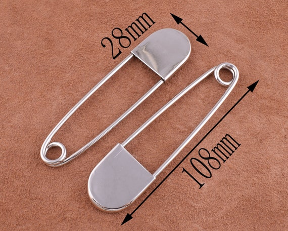 4 pcs. Finger Big Jumbo Safety Pin Heavy Duty Stainless Steel Large Cra  fting