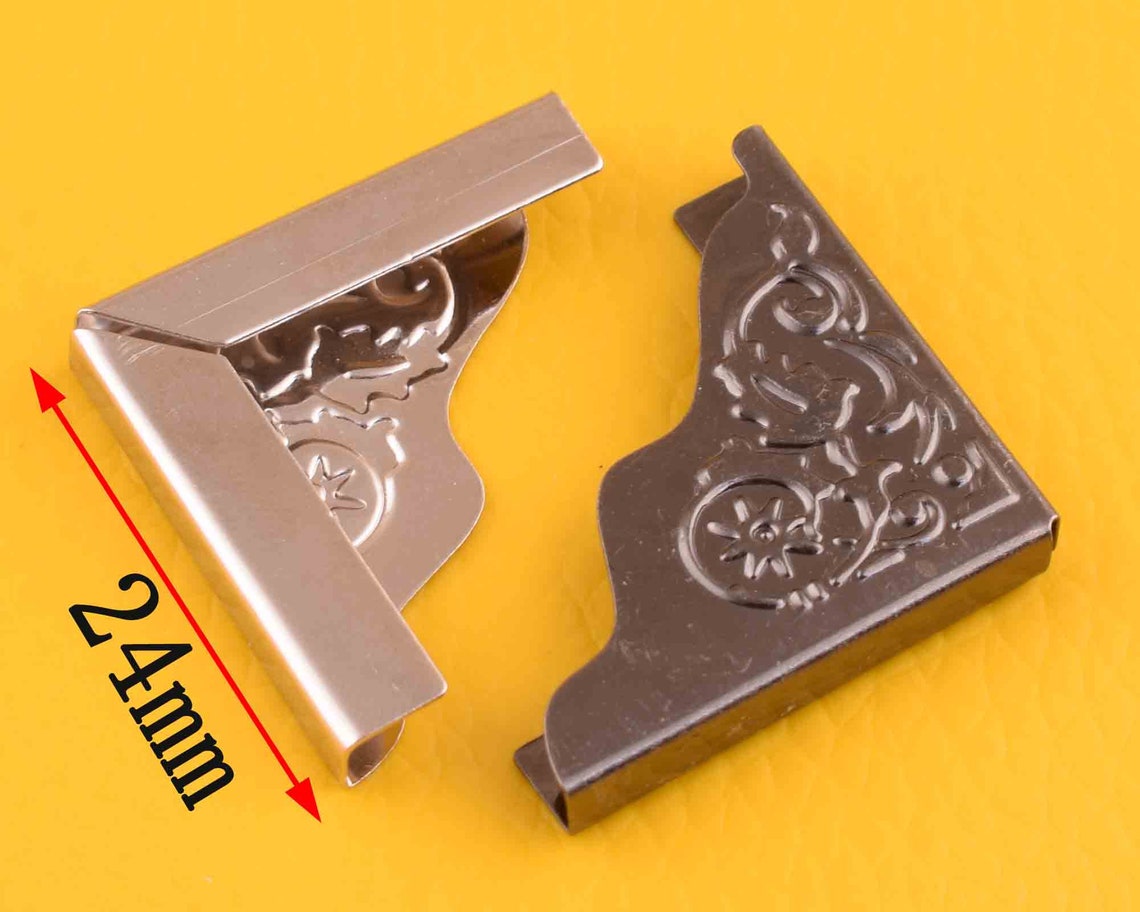 50pcs Metal Bag Purse Book Wood Corner Protector Leather Bend Etsy