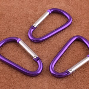 Carabiner Camp Snap hook 40*18mm purple Carabiner Clip Carabiner keychain carabiner hook clasp spring D ring push gate clip-6pcs