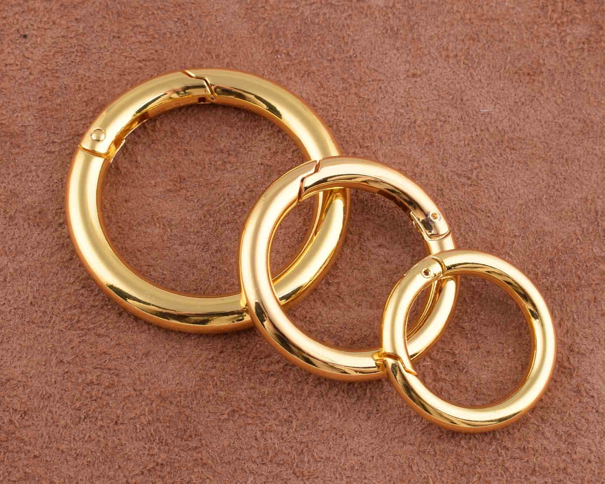 Sliverdew 10Pcs Gold Key Rings Gold O Ring Clip Round Keychain Snap Hooks  Buckles Key Chain Clip Hooks Keyring Clip DIY Accessory