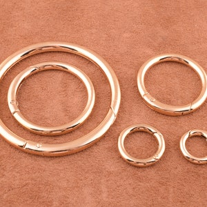 Spring gate ring,five of size spring ring clasp 1.5/1/1.25 inch metal o ring,light gold Push gate snap hooks purse clasp for handbag/purse