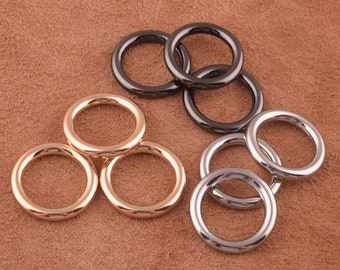 10pcs Steel Metal O Rings NON Welded Metal Loops – Round Formed Rings – Silver Color Bag Holder, Macramé and Crafting Loop