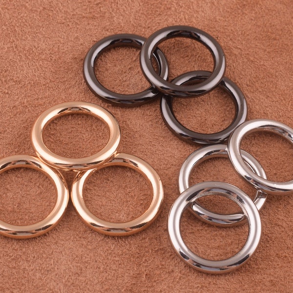 10pcs Steel Metal O Rings NON Welded Metal Loops – Round Formed Rings – Silver Color Bag Holder, Macramé and Crafting Loop