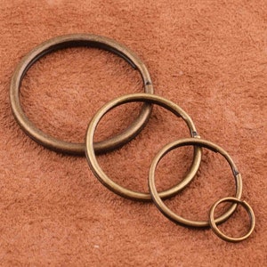 bronze Split Rings Keychain Split Rings,Double Loops Bulk Jump Rings Split Ring Double Loop Rings,You Pick Size - 32 mm,25 mm,20mm,10 mm