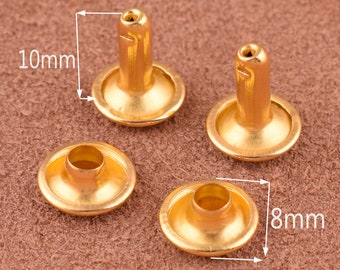 100sets-8*10mm Gold metal Rivet for Leather craft,small Compression Rivet Metal Screw Rivets shoes/clothes/bag DIY Jewelry Making Supply