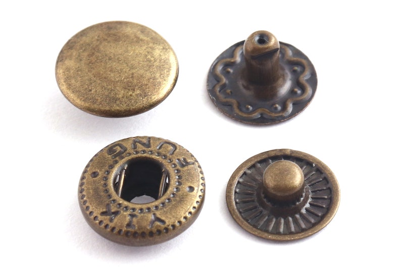 10 Set Round Snap Button Snap Fastener Bronze/gold/rose | Etsy