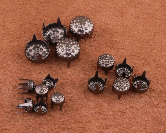 Gunmetal Round Studs Metal Studs,tiny Round Top Prong Studs,circle