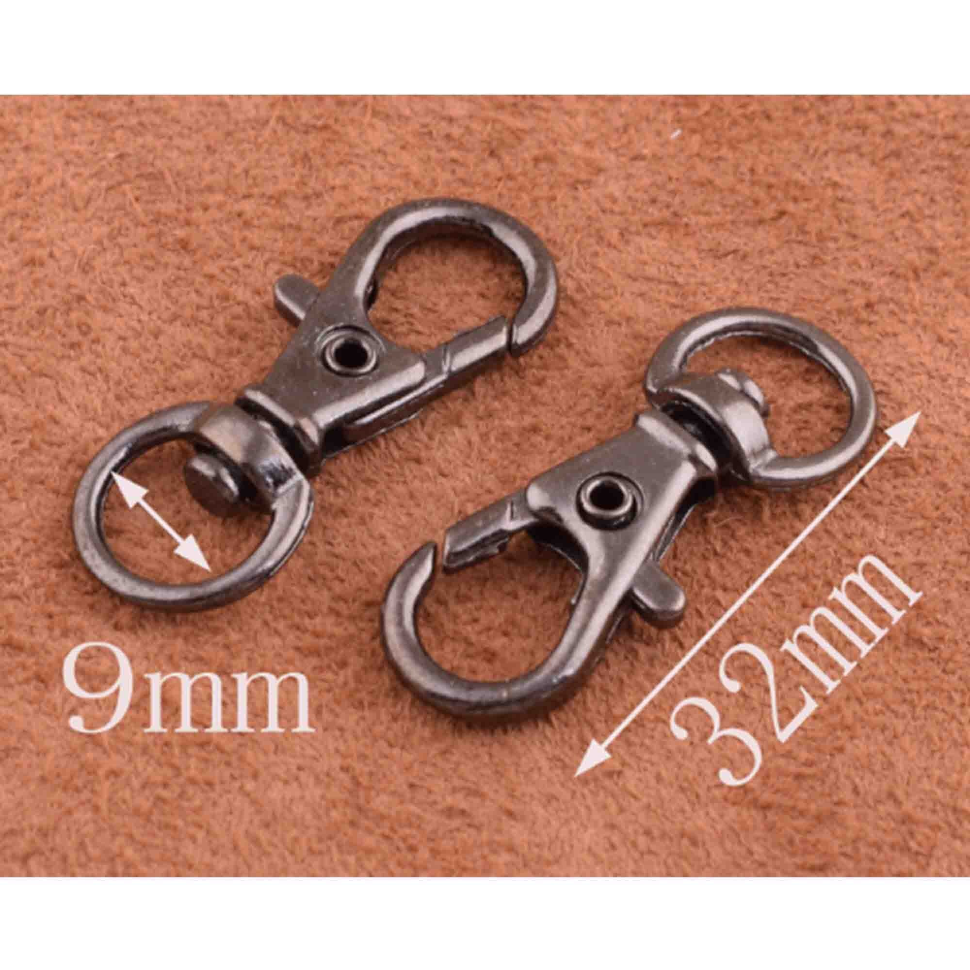 10 Pcs Gunmetal Fermoirs pivotants, Zinc Alloy Push Gate Hook, Crochet pivotant, Porte-clés pivotantes pour sac Porte-clés, Claviers de homard pivotan