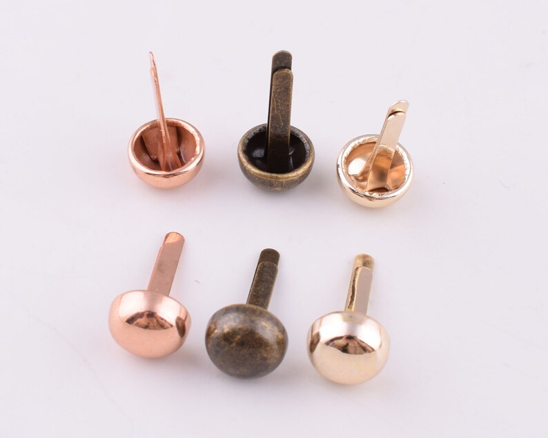 50pcs Round Brads Rose Gold Head Round Brads Scrapbooking Etsy