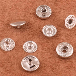 50 sets metal Snap button, silver snap buttons 13mm snap fasteners Press Stud Closure Buttons iron fasteners for purse/leather