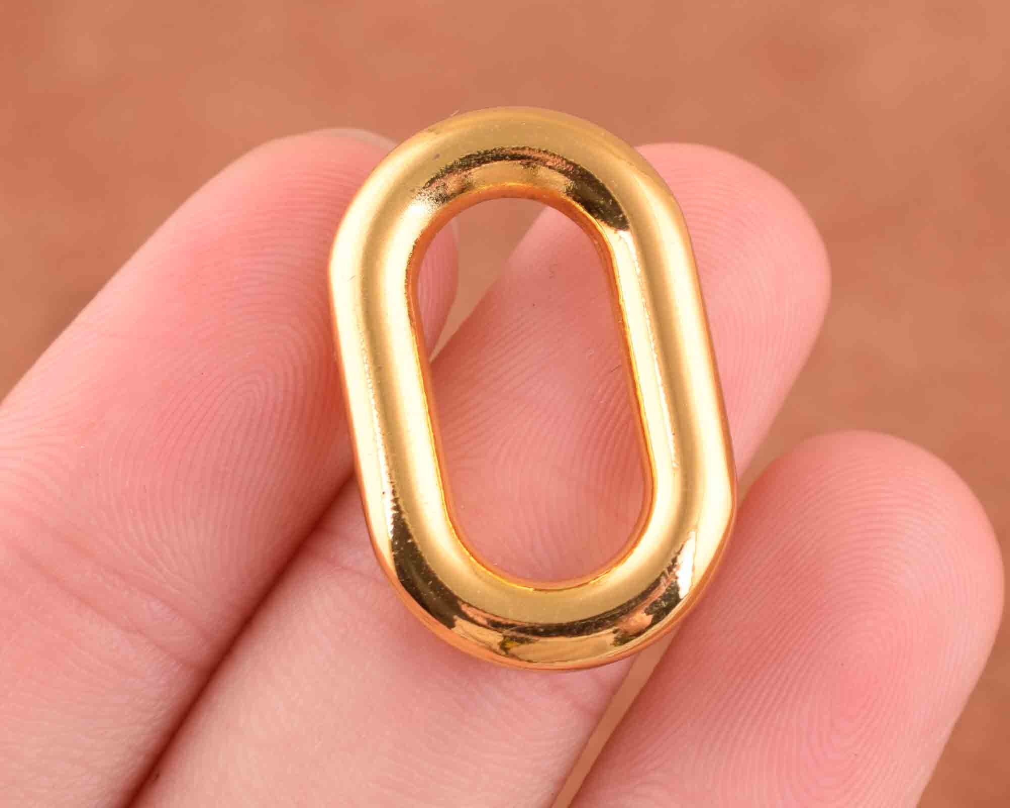 Metal Oval Rings,oval Loop 15pcs Nickel and Gold Welded Oval Ring