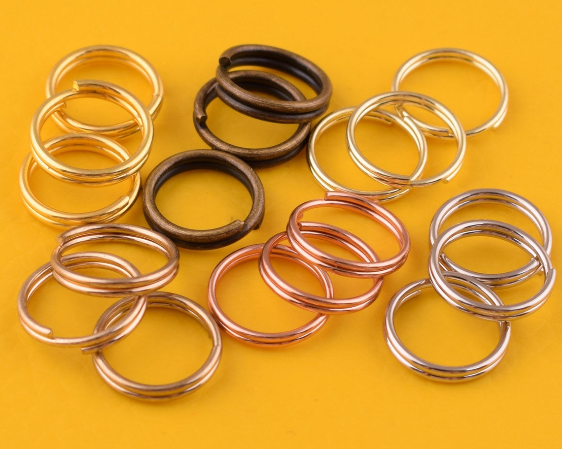 100pcs 8mm(in) Mini Key Ring Rose Gold/gold/silver O Ring Large Key Fob ...