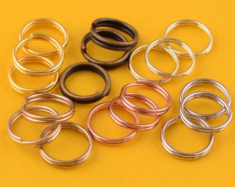 100pcs 8mm(in) Mini Key Ring Rose Oro / oro / argento O anello grande chiave Fob Ring Metal Split Ring per Key Chain Wholesale Key Ring