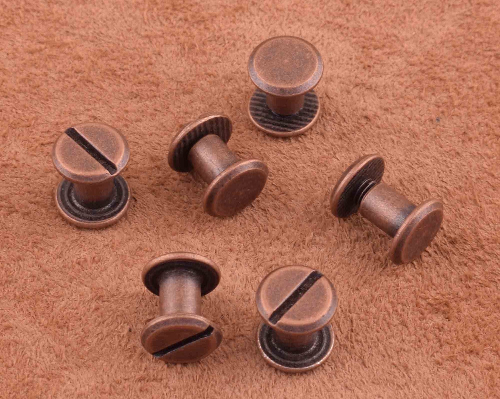 Antique Copper Screw Rivet 30 Sets Screw Stud Purse Feet Screw Etsy