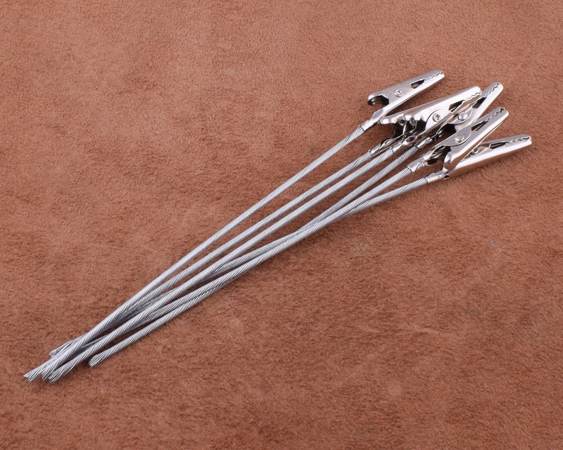 Silver alligator clips with teethmetal alligator clamp wires Etsy