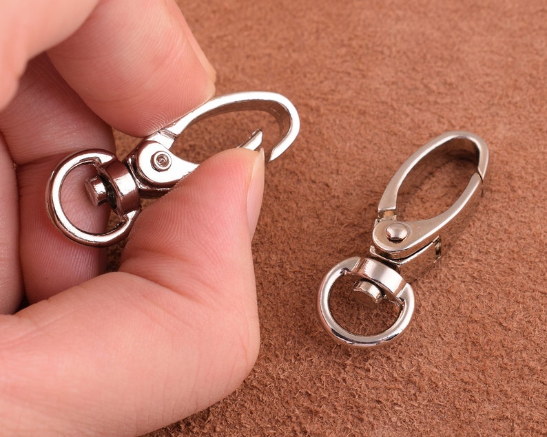 9mm Swivel hook 10pcs silver Swivel Snap Hook Metal Lobster Clasp Lanyard Hook Bag Hardware Chain Connector