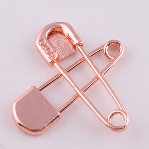 Safety Pin Earrings rose gold Pin Earrings Laundry pins,35*11mm metal Kilt Pins,safety pin charm pendant movement Great for storing Zippers