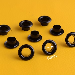 100er schwarz Öse Ösen Kupfer Metall für Handwerk, Kupfer Öse Kleidung Leder für Messing Metall-Nieten mit Leder-Bastelbedarf