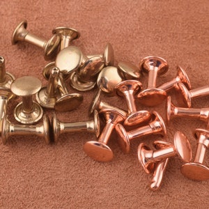 rose gold/bronze medium metal Rivets 14*9mm Metal Button Double Cap Rivets 50sets Double Head Purse Notions Rivet Studs for Bag/Belt/clothes