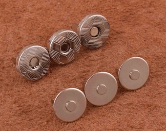 mini silver Round Double Magnetic Snap buttons Closure Fastener Button 20 Sets 10mm Magnetic Snap Closures for bag/purse/handmade closure