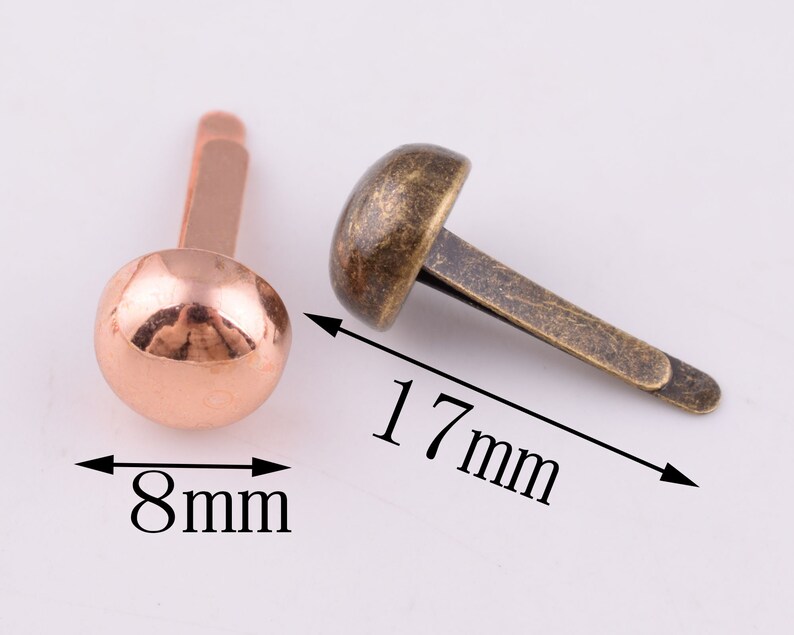 50pcs Round Brads Rose Gold Head Round Brads Scrapbooking Etsy