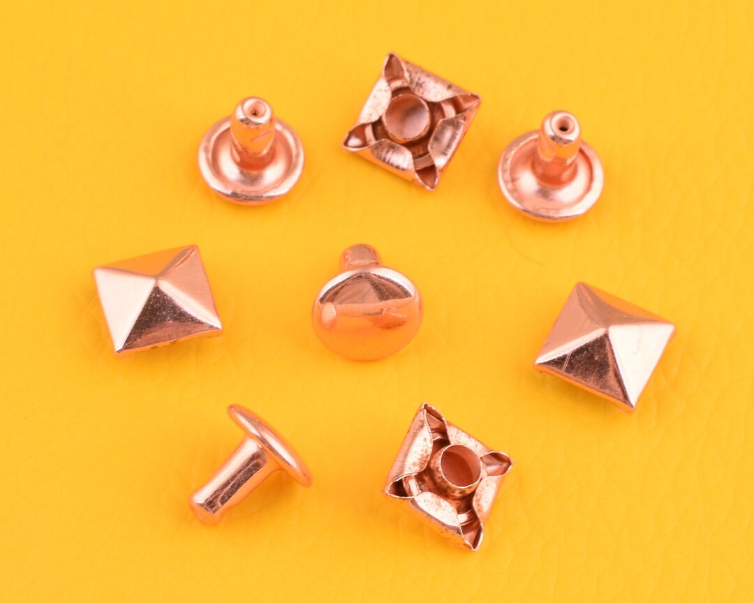 Pyramid Rivet Snap Rose Gold Pyramid Double Cap Rapid Rivet Punk Rock Leather Craft Rivet ...