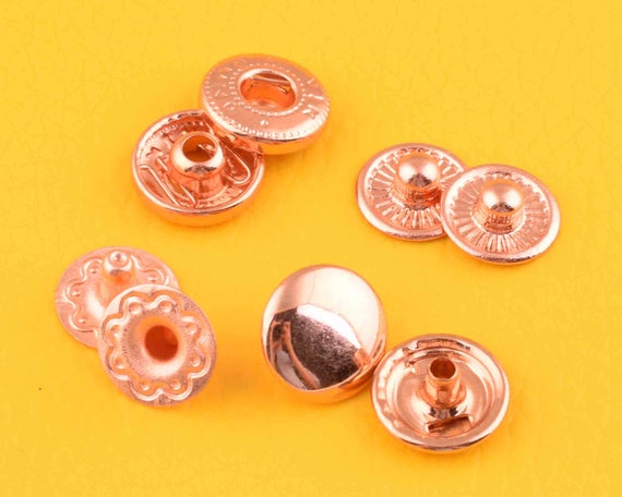 Rose Gold Snap Buttons,press Stud,10mm Snaps Popper,round Shaped