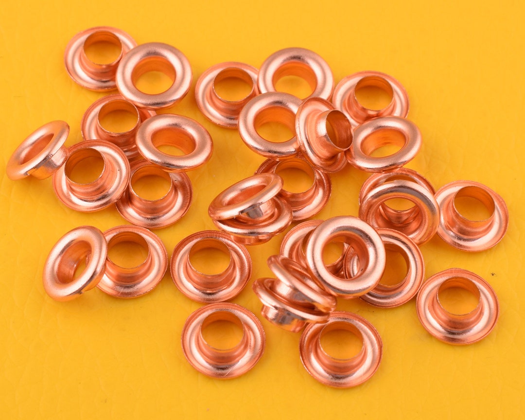 100pcs 4mm Rose Gold Eyelets Round Grommet Eyelets for Sewing Bead