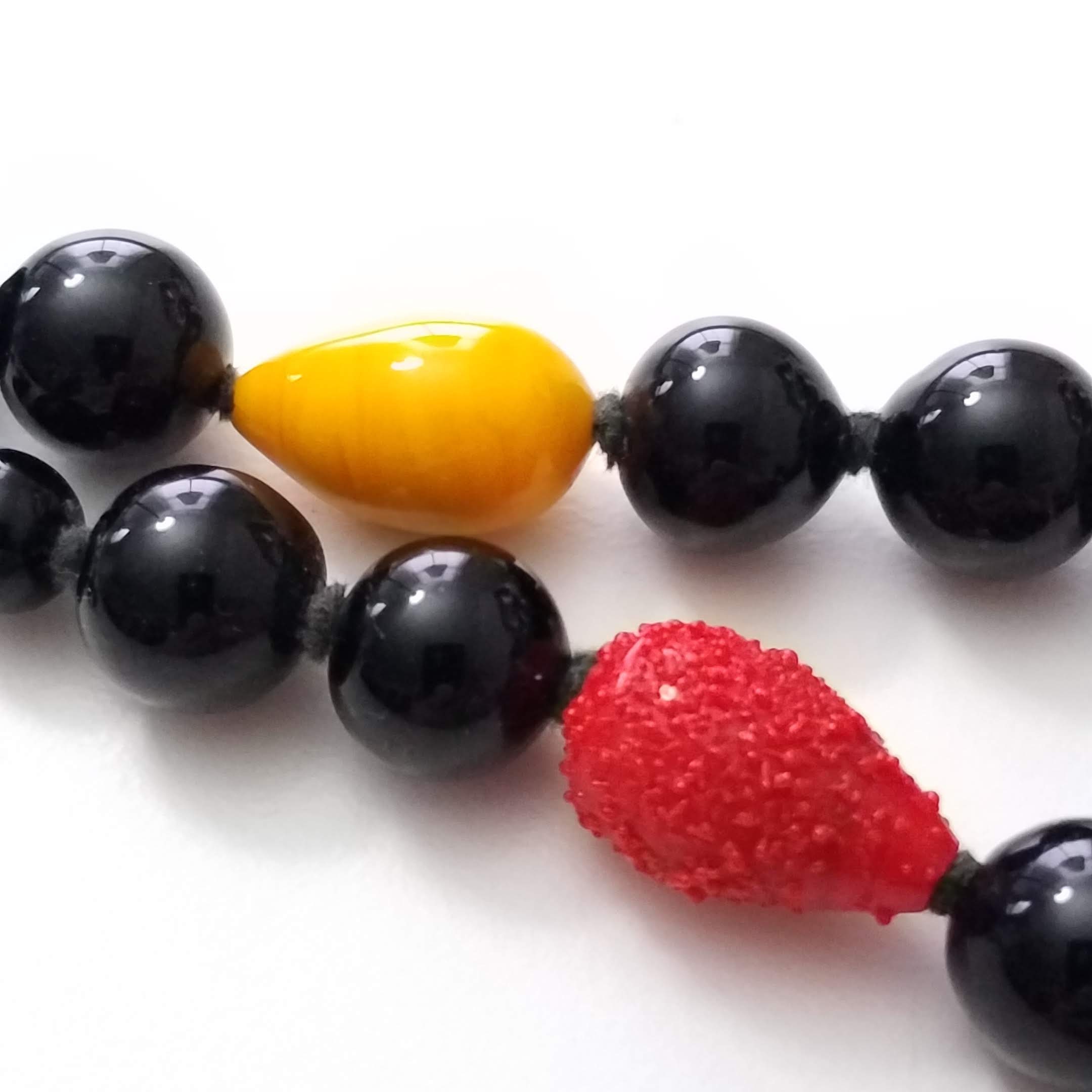 Vintage Japan Art Glass Beads Necklace Etsy