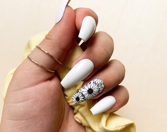 Sunflower Nails Etsy