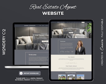 Modèle de site Web immobilier personnalisable pour agents et agents immobiliers, professionnel et moderne,