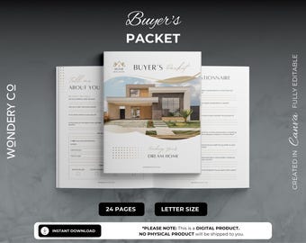 Real Estate Buyer's Guide: Canva Template, Agent Marketing (Digital Download)