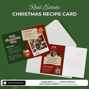Weihnachtsgrundstück Rezept Postkarte Vorlage | Realtor Marketing Postkarten für Makler & Landwirtschaft | Leinwand Design