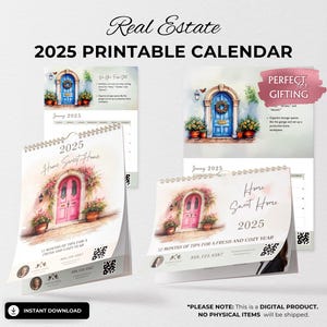 Customizable Real Estate Calendar Canva Template - Perfect Client Gift for Realtors!
