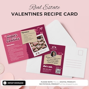 Modelo de cartão postal de receita imobiliária de São Valentim | Cartões postais de marketing imobiliário para agentes e agricultura | Design Canva